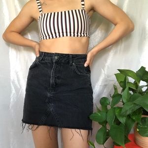 Black Denim Miniskirt